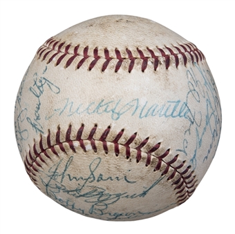 1954 New York Yankees Team Signed Baseball With 28 Signatures Including Mantle, Rizzuto & Berra (PSA/DNA)